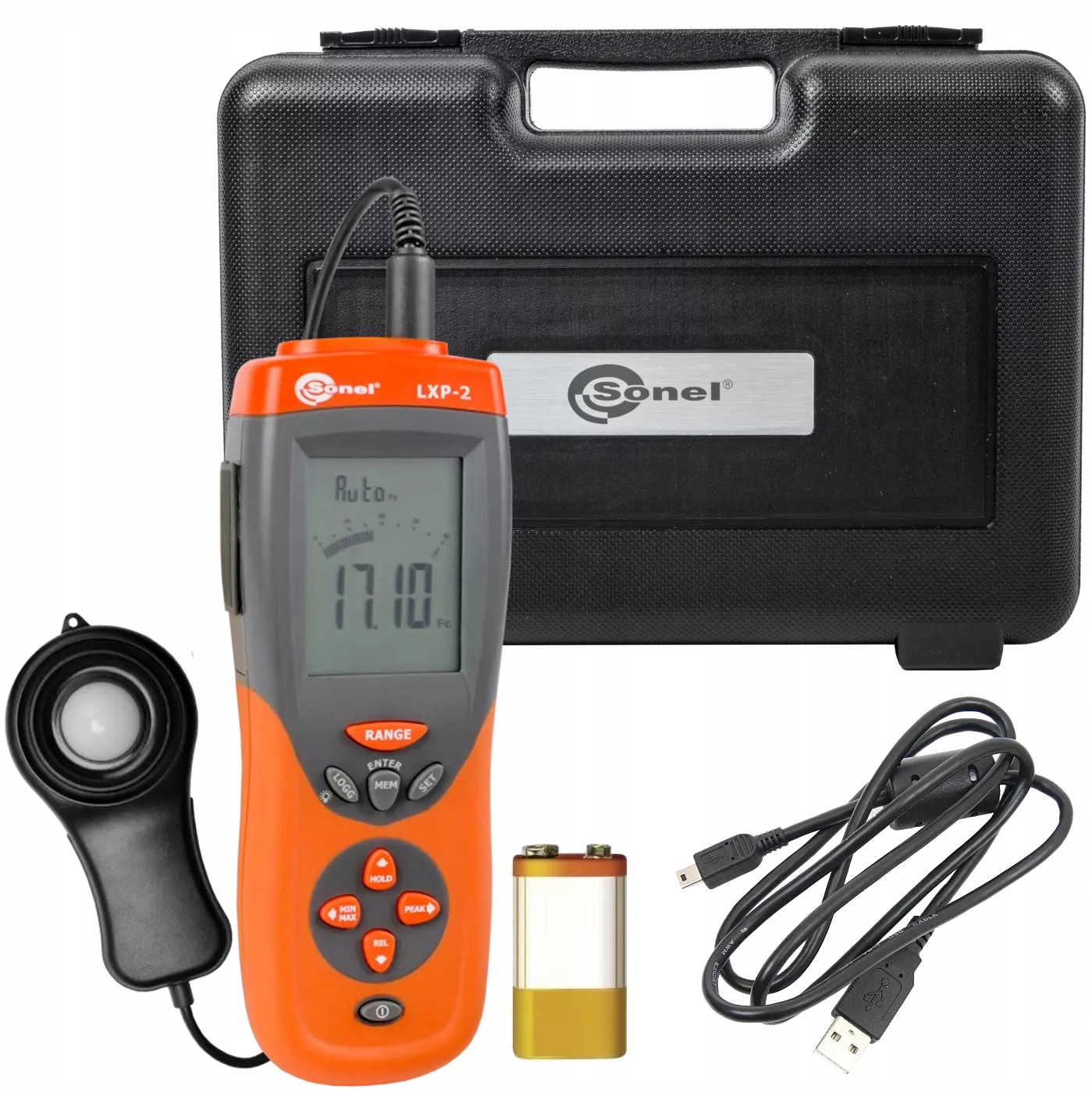 Sonel LXP-2 Digitální luxmetr, měřič intenzity osvětlení, sada