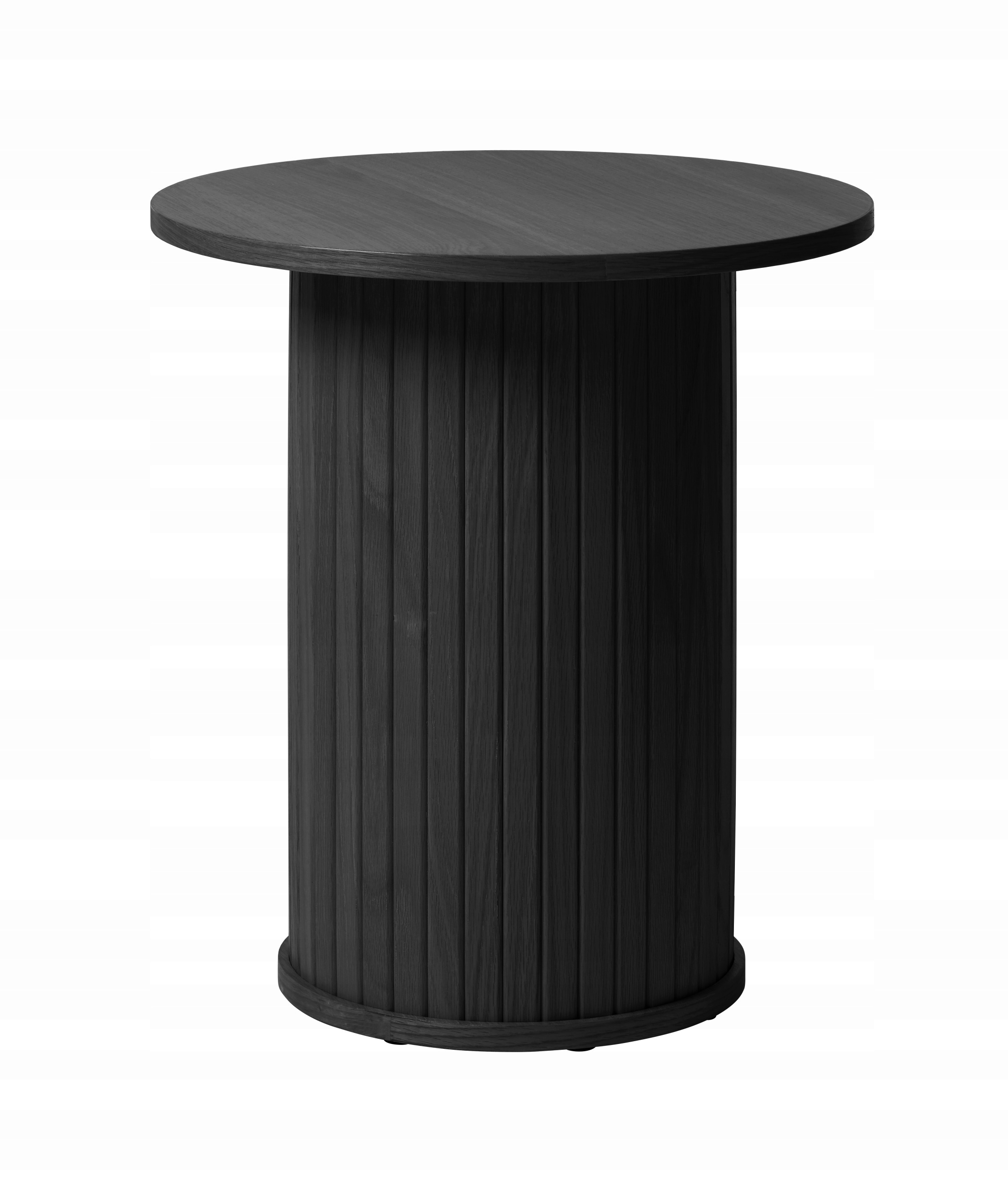 Konferenční stolek kulatý Gativel 50 cm, lamely, dub černý