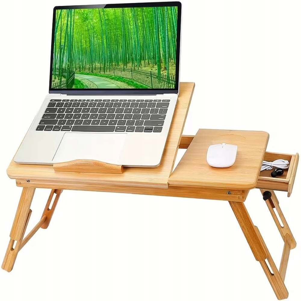 Skládací stolek pod notebook Snídaňový podnos ze dřeva s nožičkami pro postel