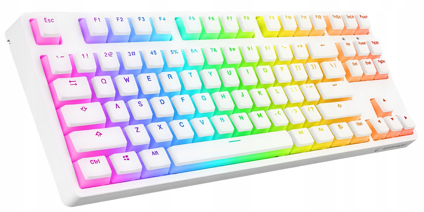 Klawiatura gamingowa Rampage Tkl Ghost Huano Red Switch biała