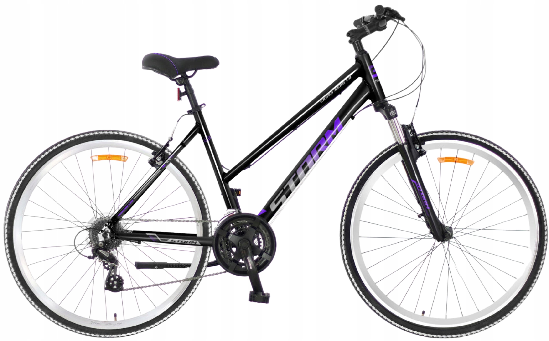 Rower Crossowy Storm Cross Aero 1.0 Lady rama 17 28 czarny fiolet