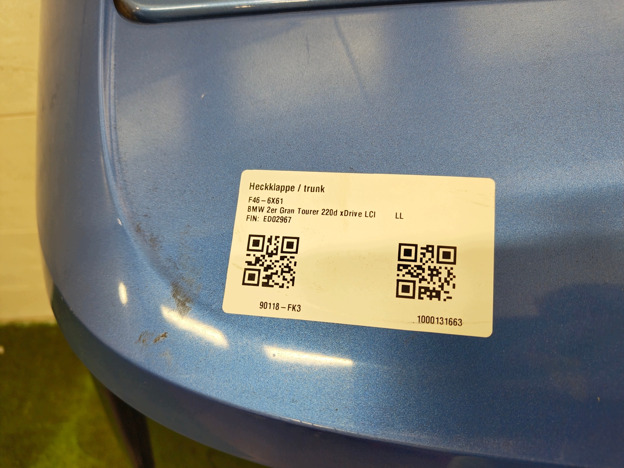 BMW 2 F46 LCI boot door rear B45