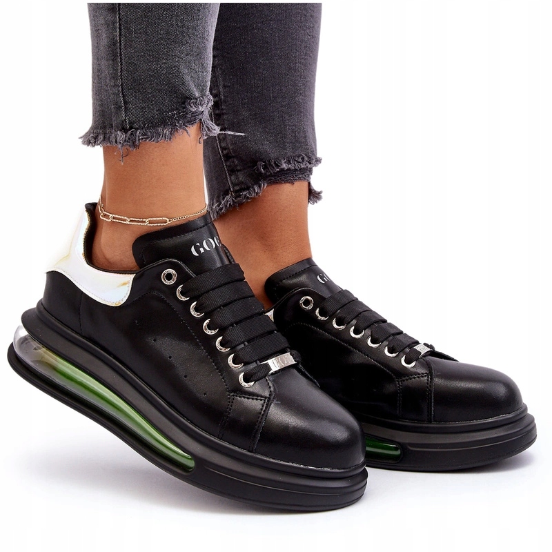 Dámské Kožené Tenisky Na Platformě Goe NN2N4030 Černé 39