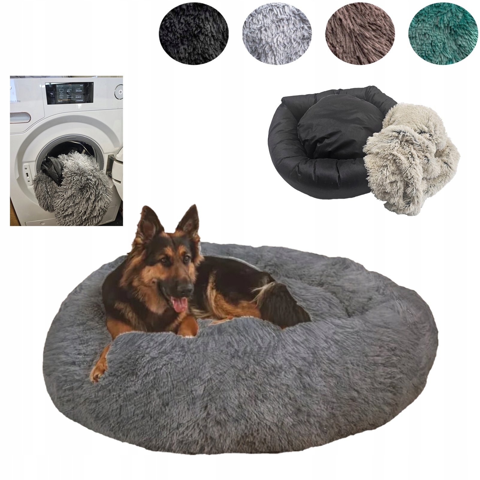 Legowisko Chmurka dla psa i kota Shaggy 100 Zdejmowany Pokrowiec Szary