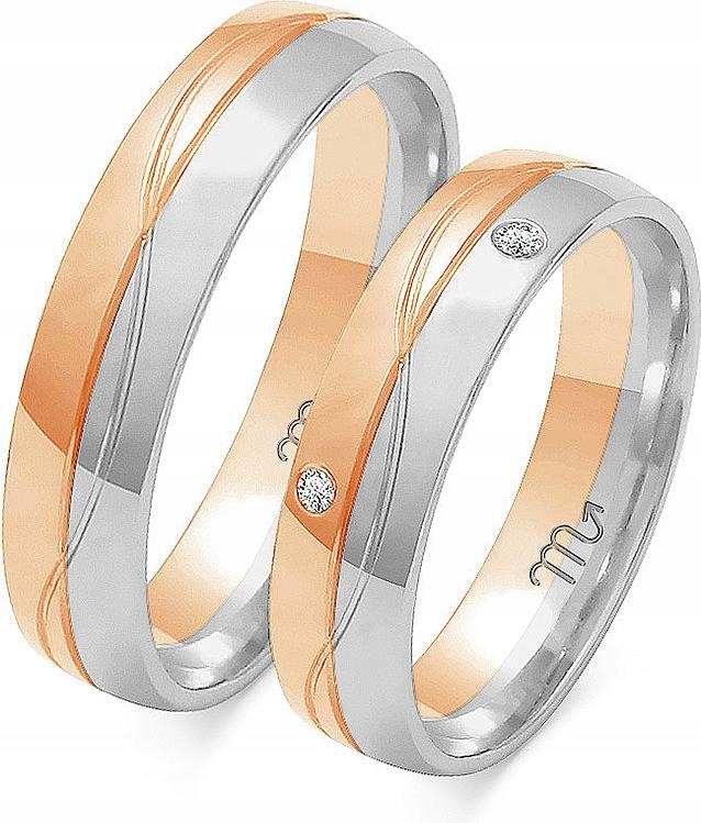 Dámský prsten z růžového zlata pro pár 585, velikost 11 12 13, kolekce pro muže