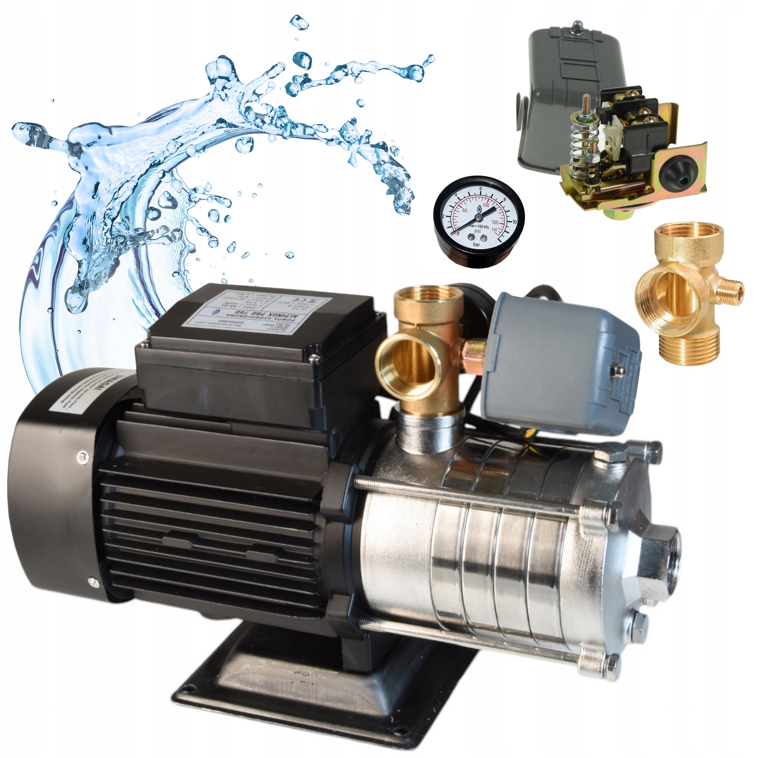 550 W Hydroforová Čerpadlo Inox Na Vodu Kvalita Premium Pro 70 l/min S Príslušenstvom