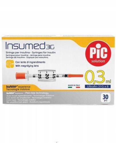 

Strzykawki insulinowe Insumed 0,3ml G31x8mm 30 szt