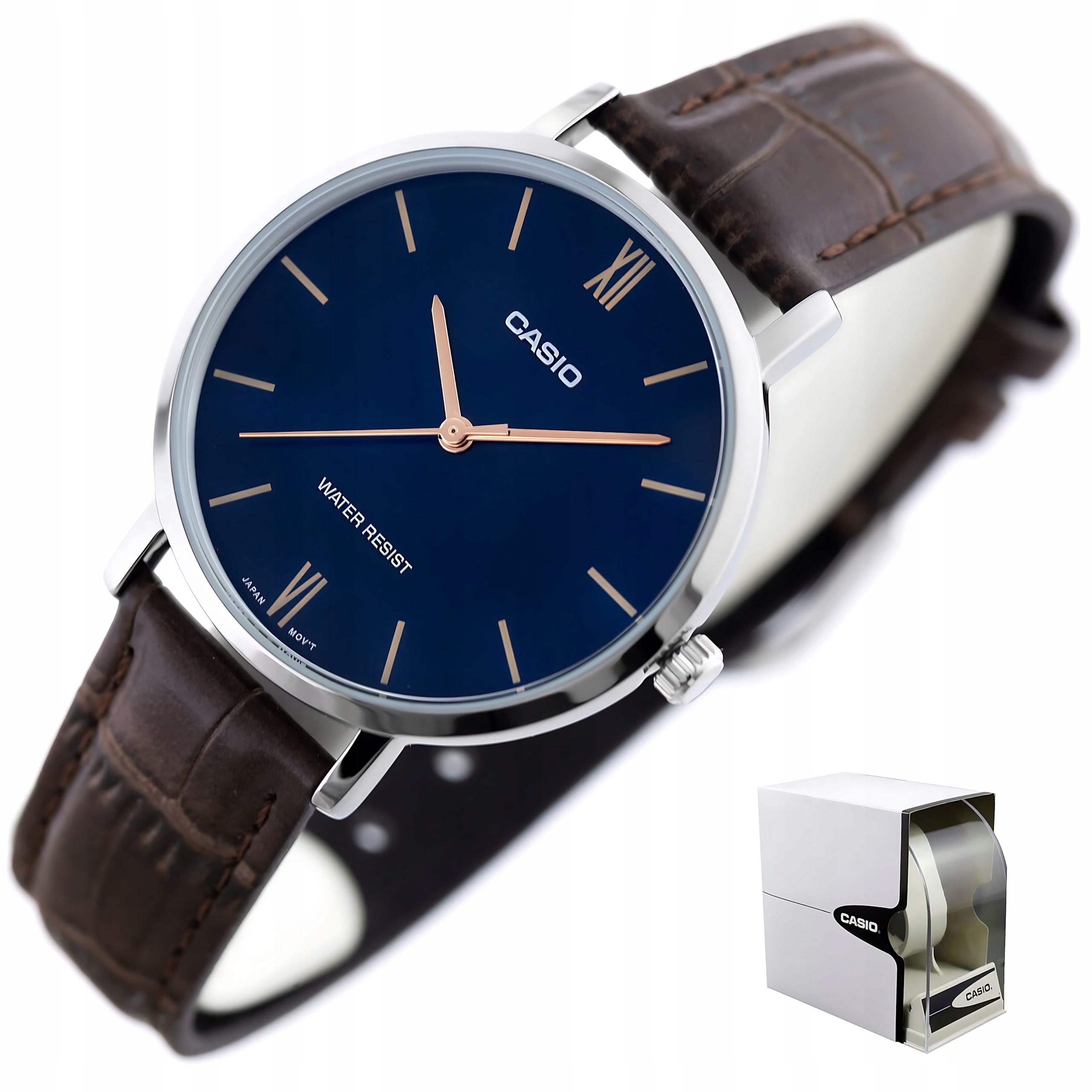 Dámské hodinky Casio LTP-VT01L-2B Stříbrný kožený voděodolný řemínek WR30