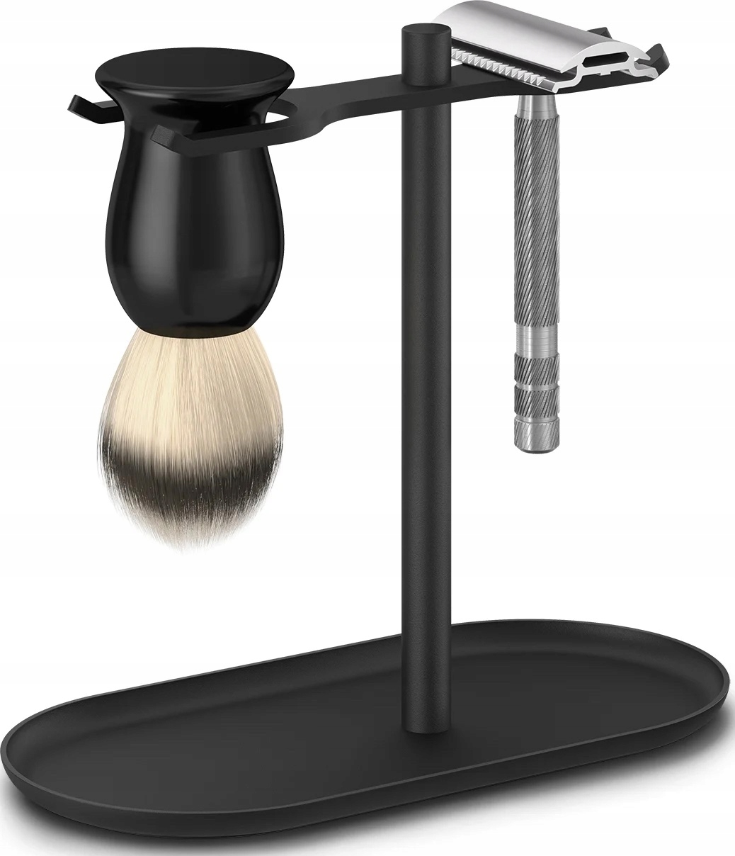 Zack Olmo Ocelový stojan na holicí strojek a štětec Černý