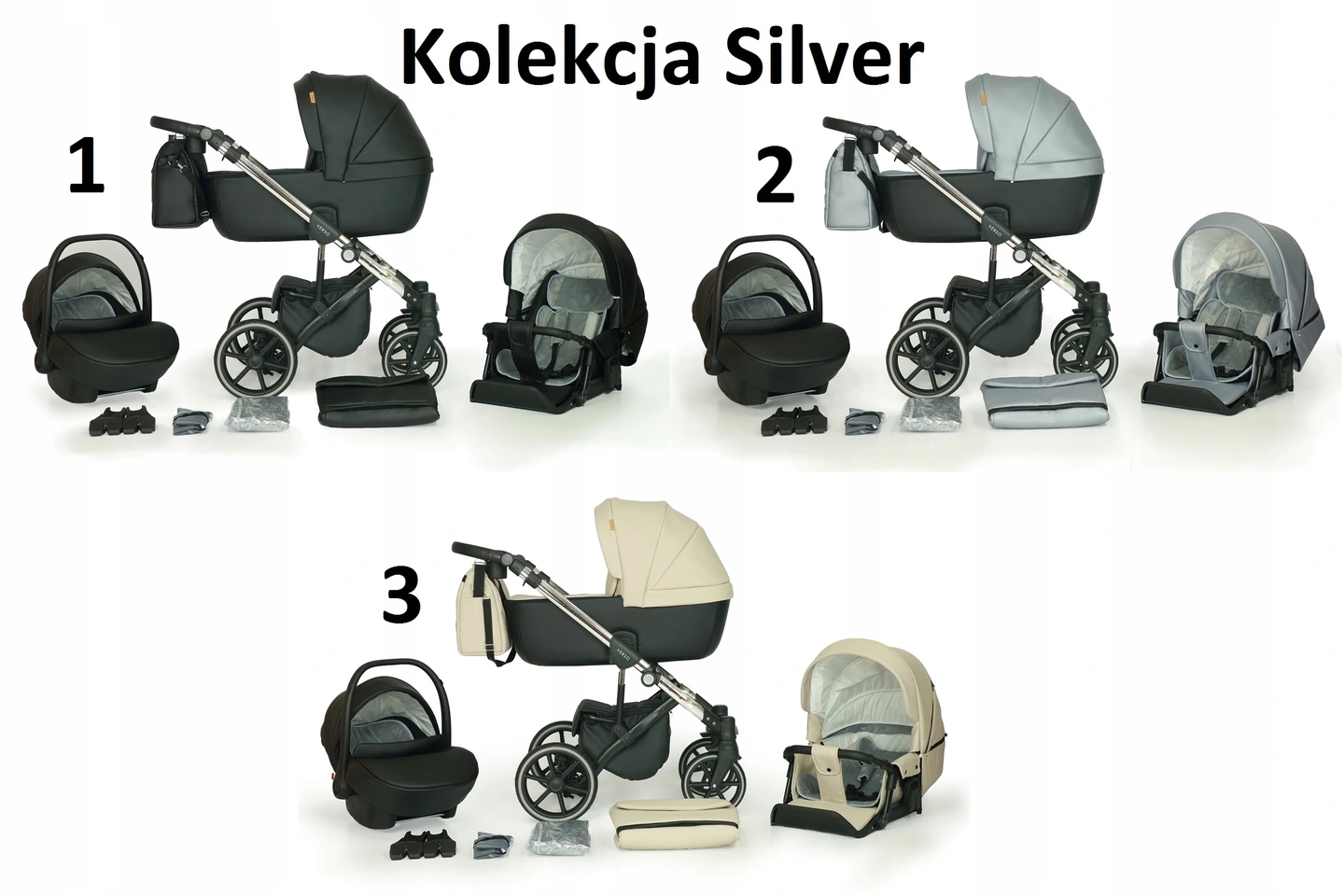 WÓZEK DZIECIĘCY VERDI VERSO 3W1+TORBA + AKCESORIA Marka Verdi