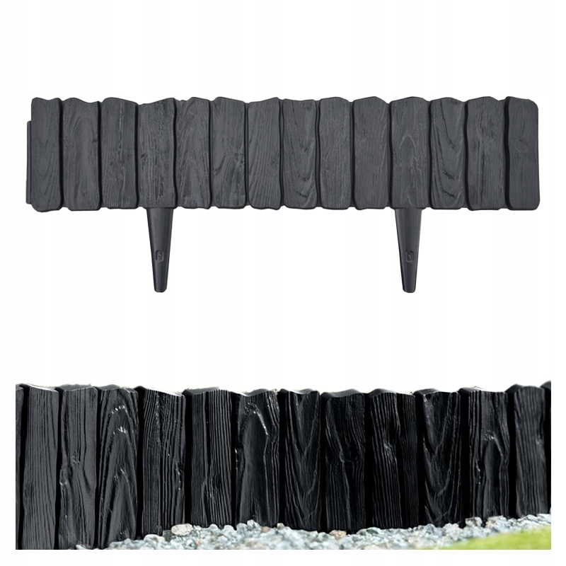 Palisada ogrodowa Wood 812 cm Obrzeże czarny Płotek trawnikowy