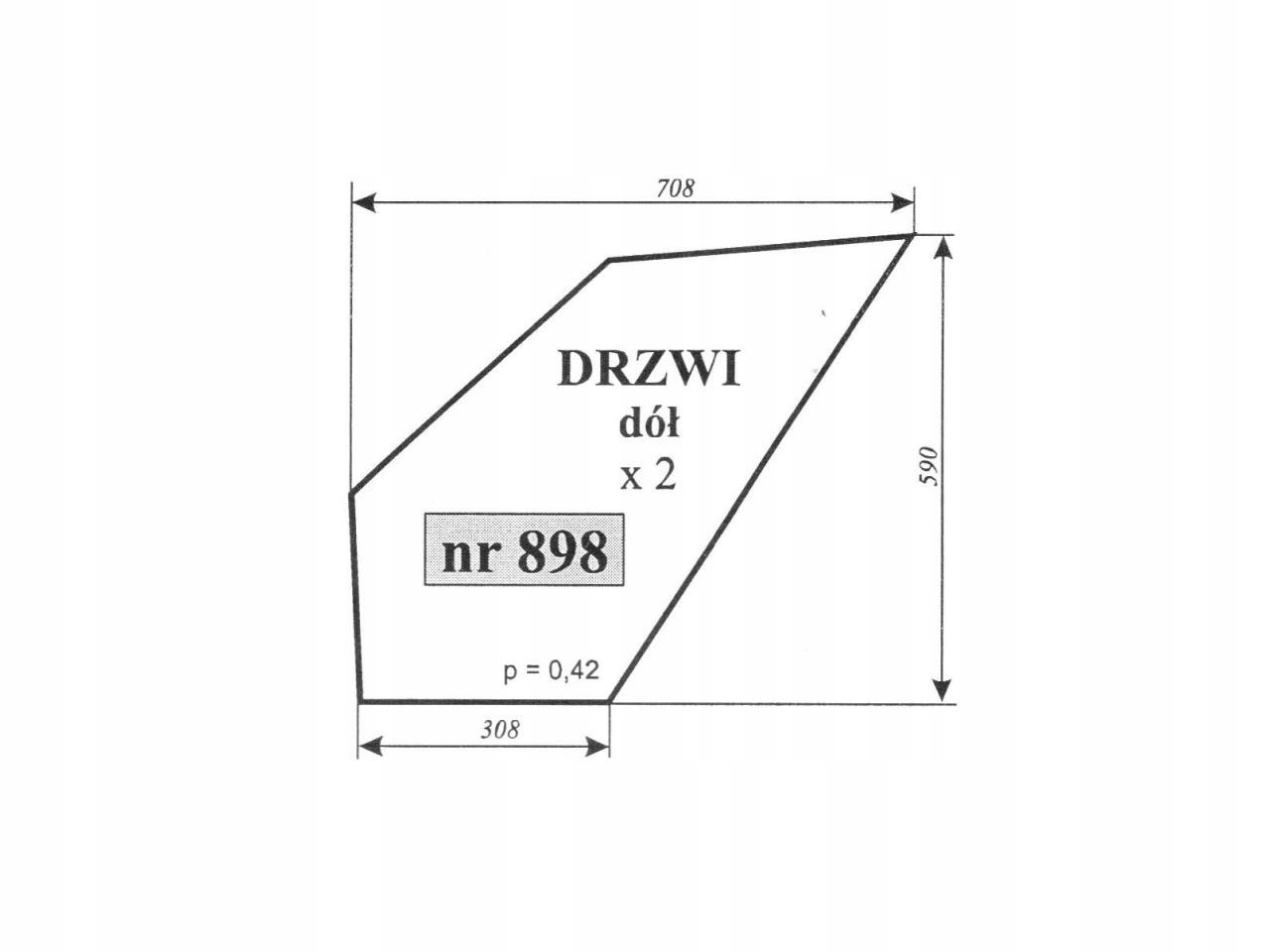 СКЛО ДВЕРІ ВНИЗ ЖЕ ЛЕОПАРД 898