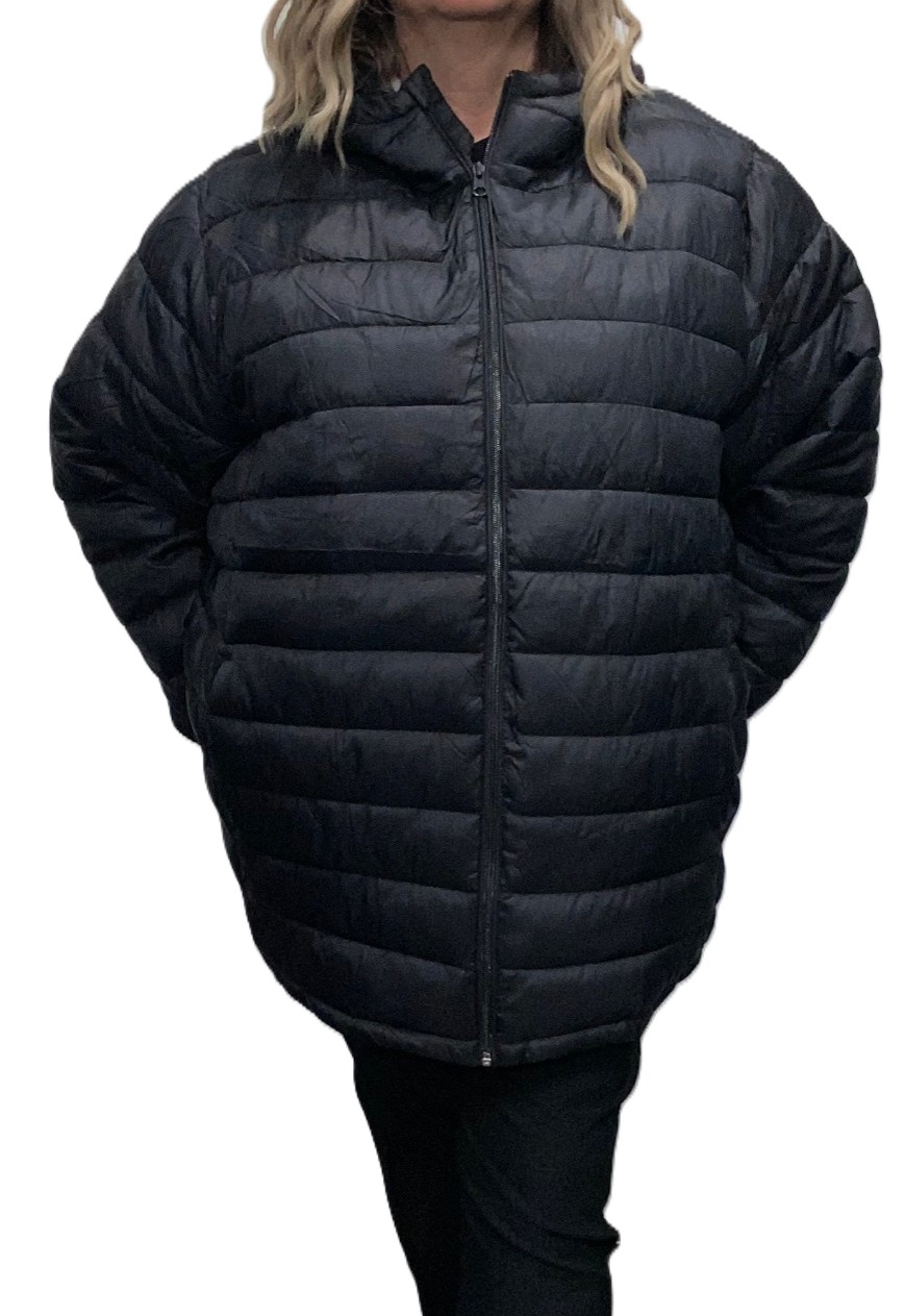 dámská prošívaná přechodová zateplená bunda s kapucí 6XL 56