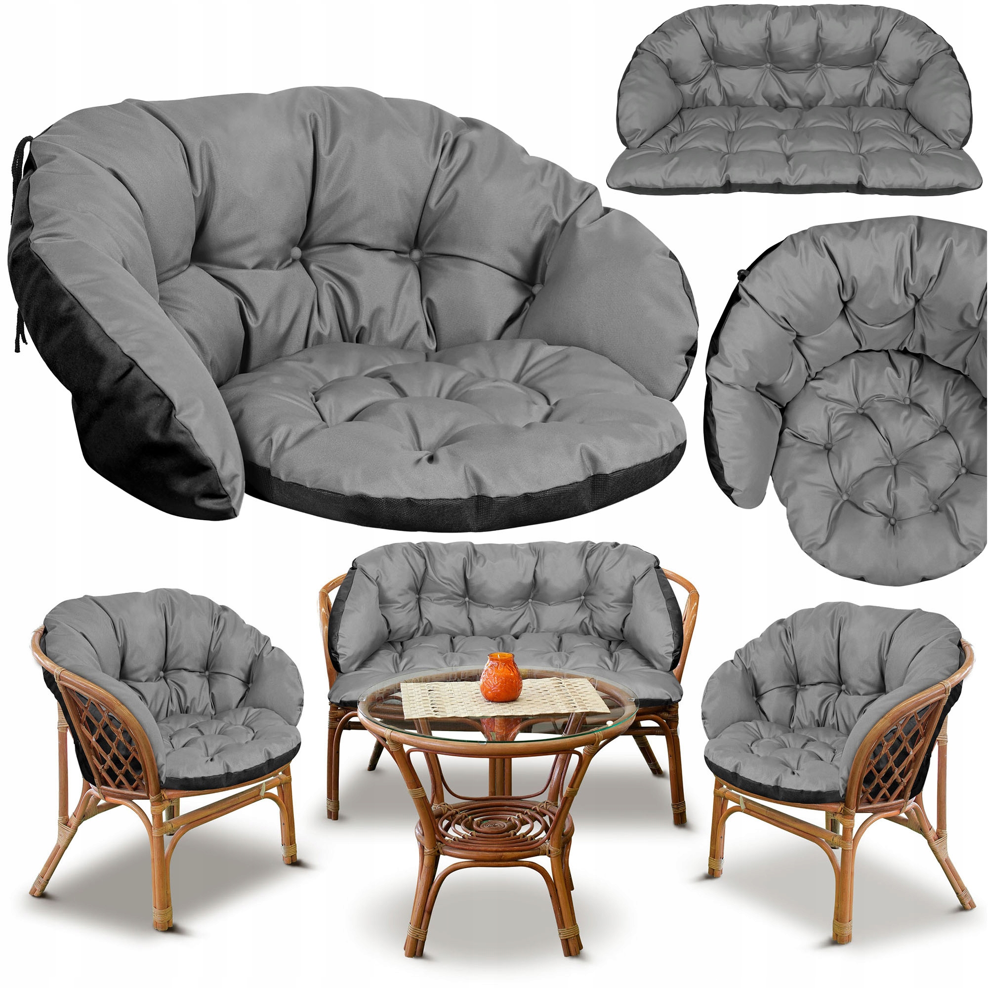 Polštáře Set Na Nábytek Dvě Židle 122X40 CM Pohovka 190X40 CM
