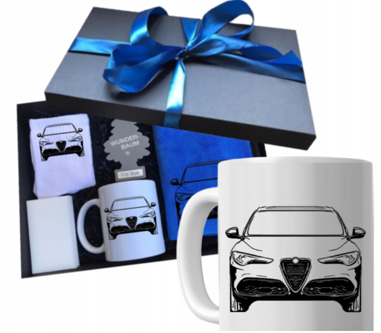 Sada jako dárek k narozeninám a jmeninám pro řidiče auta Alfa Romeo