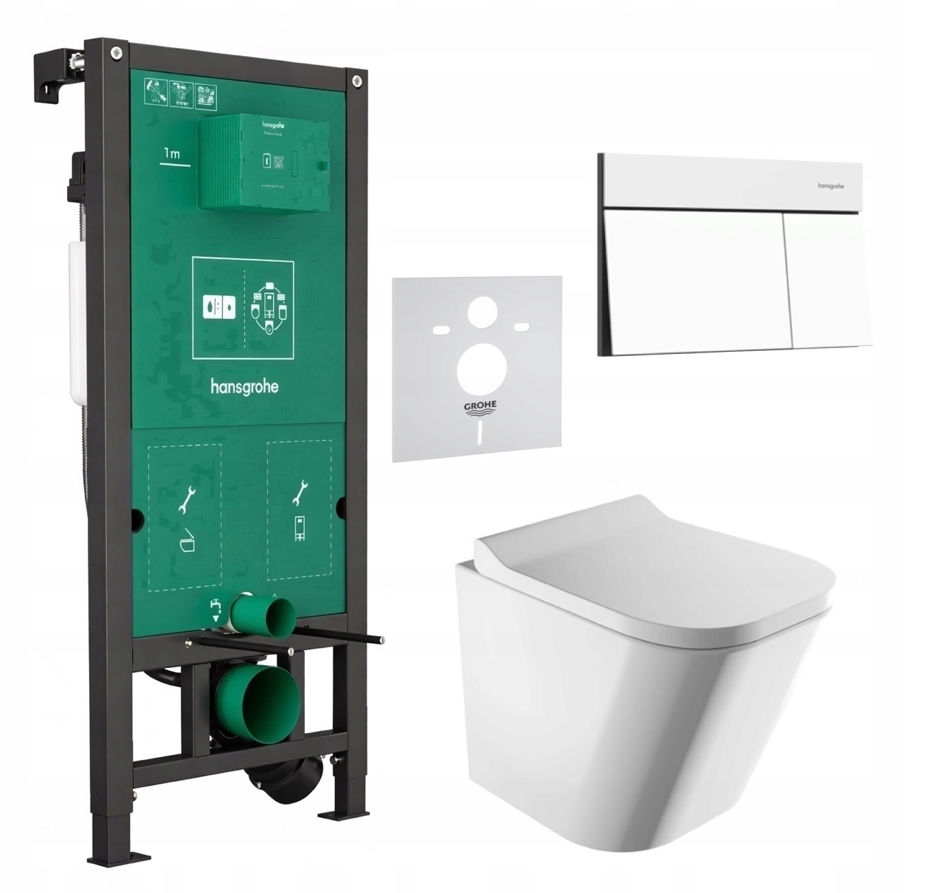 7v1 Wc Sada Stelaz Hansgrohe iFrame Wc Miska Rim Omnires Tlačidlo