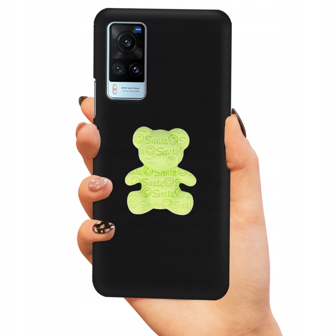 Puzdro Pre Matný Vivo X60 Case Medvedík Smile Zelený 3D