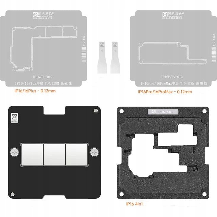 Podstavec Amaoe 0,12 mm s reballovacími síty Bga pro iPhone řady 16