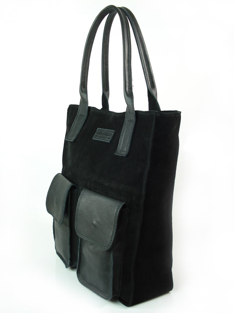 ZAMSZOWA TORBA VERA PELLE SHOPPER BAG CZARNA Marka Vera Pelle