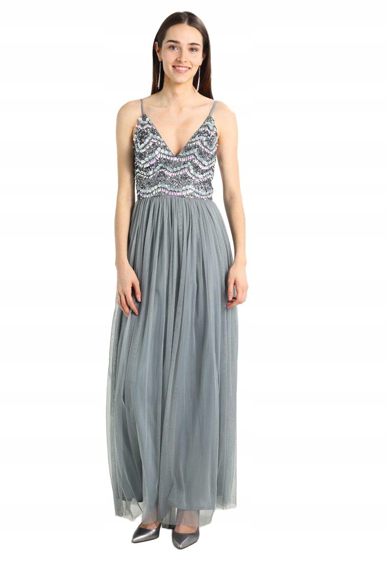 Lace&beads Šaty Maxi Zelená Flitry Tyl Rzlm S