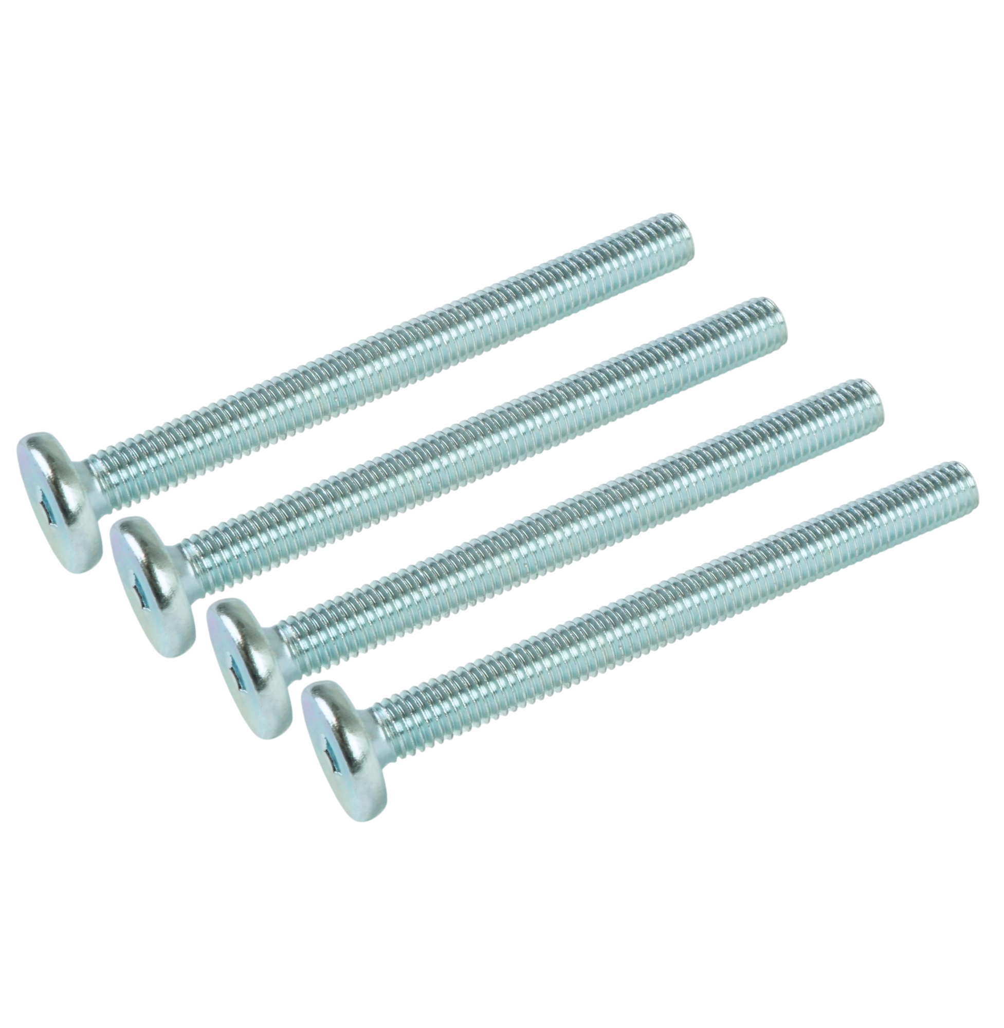 100 x metrický šroub M8 x 90 mm pozink bílý s válcovou hlavou, nábytkový šroub