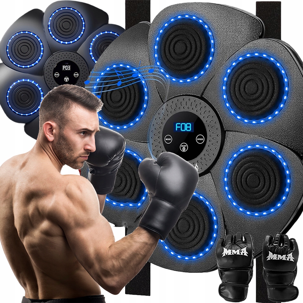 Tarcza Bokserska Muzyczna Bluetooth Treningowa Boxing Nauka Boksu +rękawice