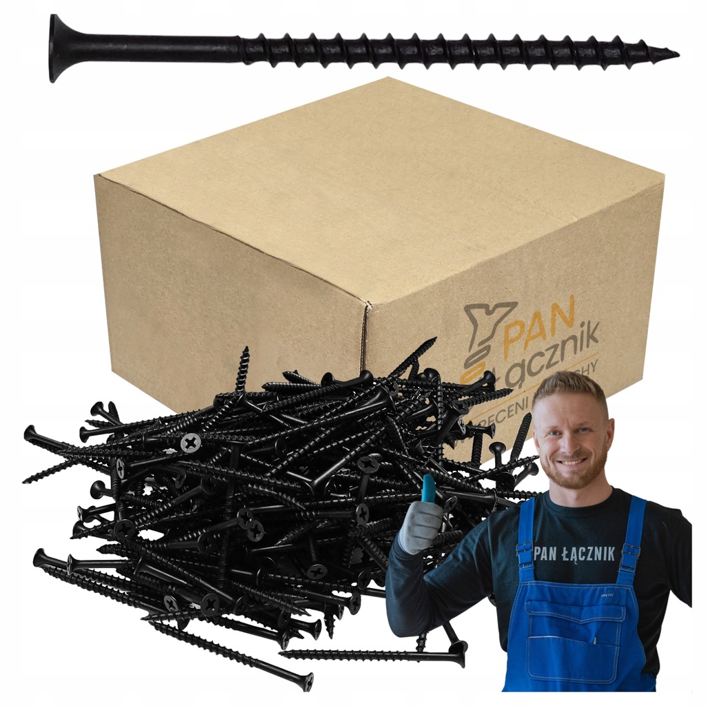 Šrouby do dřeva Gk 4,2x90mm Černé Ph2 Fosfátované 10kg Pan Łącznik