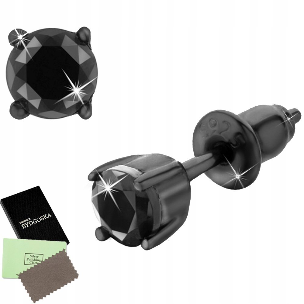 

Męski Srebrny Kolczyk Diament Syntentyczny 925