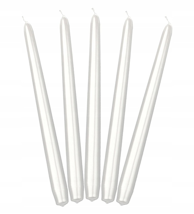 Świeca stożkowa 24cm a'1 metaliczna perłowa