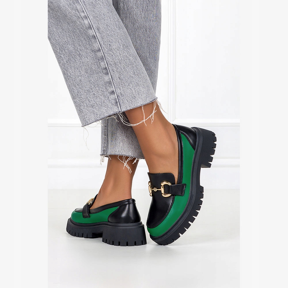 MOKASYNY DAMSKIE PÓŁBUTY NA PLATFORMIE SPRZĄCZKA Rozmiar 40