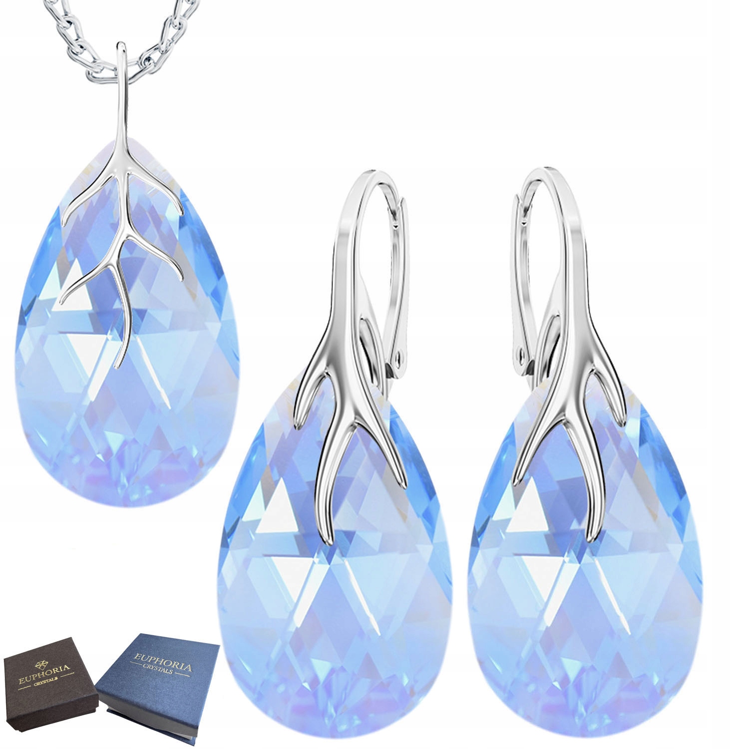 Sada stříbrných šperků Stříbro 925 Náušnice Náhrdelník jako Dárek pro ženy