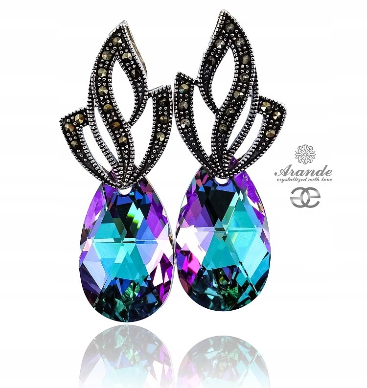 Krystaly Náušnice Vitrail Admire Stříbro