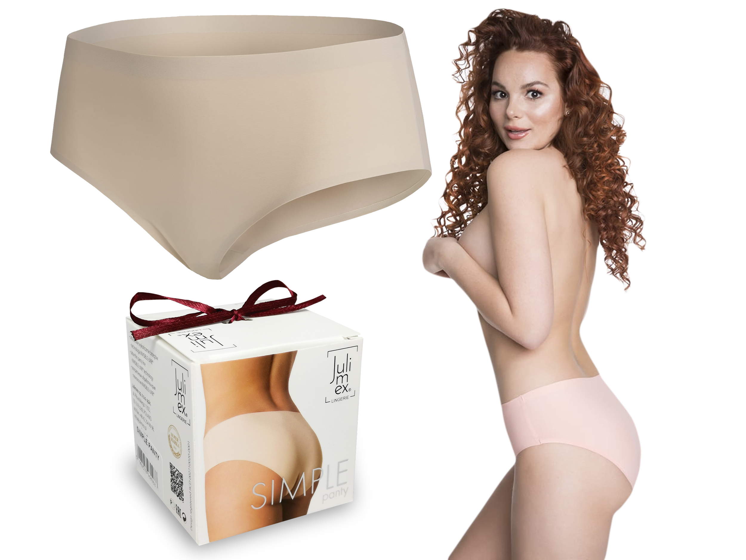 

Julimex Simple Bezszwowe Gładkie Figi Beżowy XL