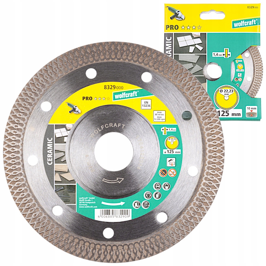 

Wolfcraft Tarcza diamentowa do płytek 125x22.23mm
