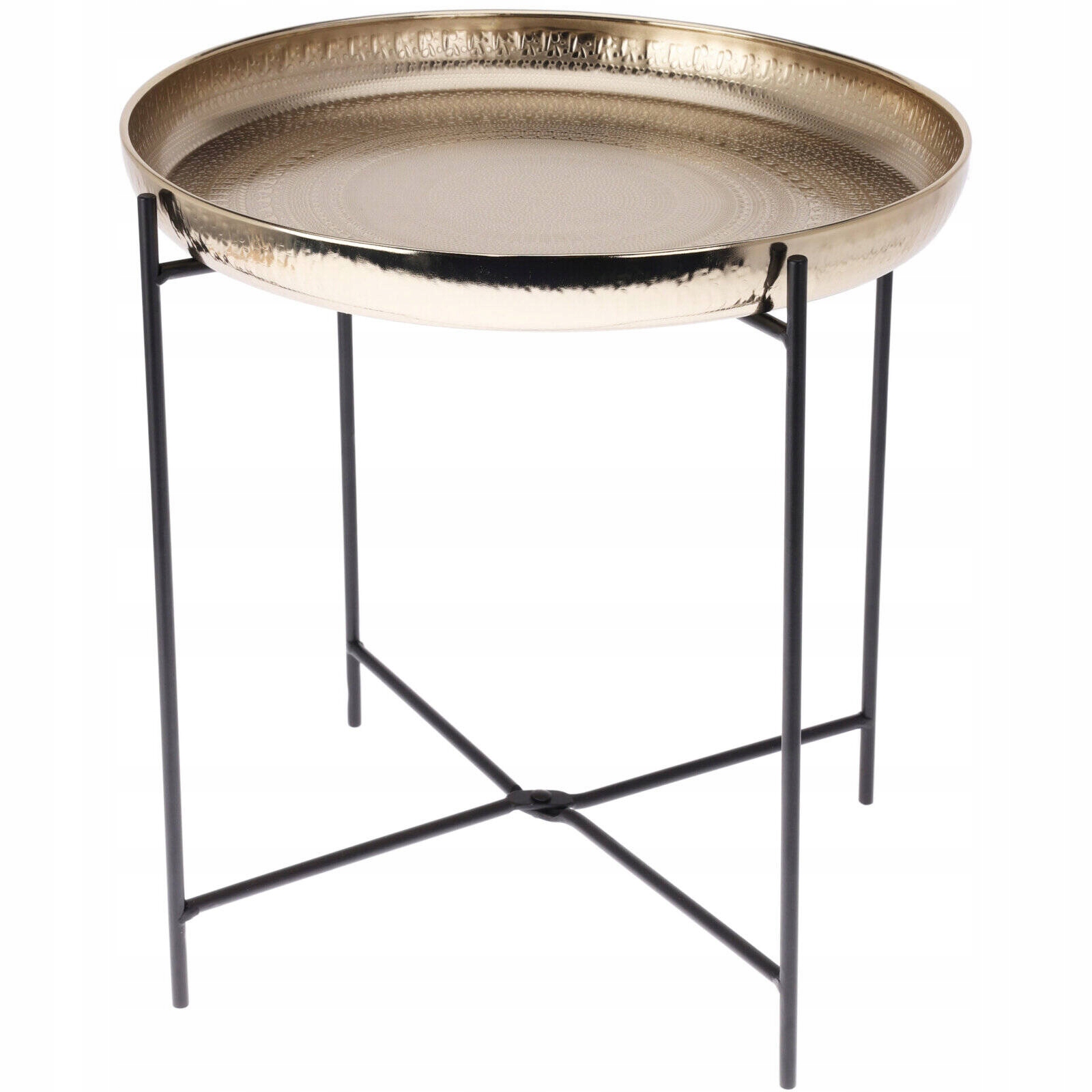 Kovový Konferenční Stolek Zlatá Kulatý Deska Ø 35 cm Stolek Do Obývacího Pokoje