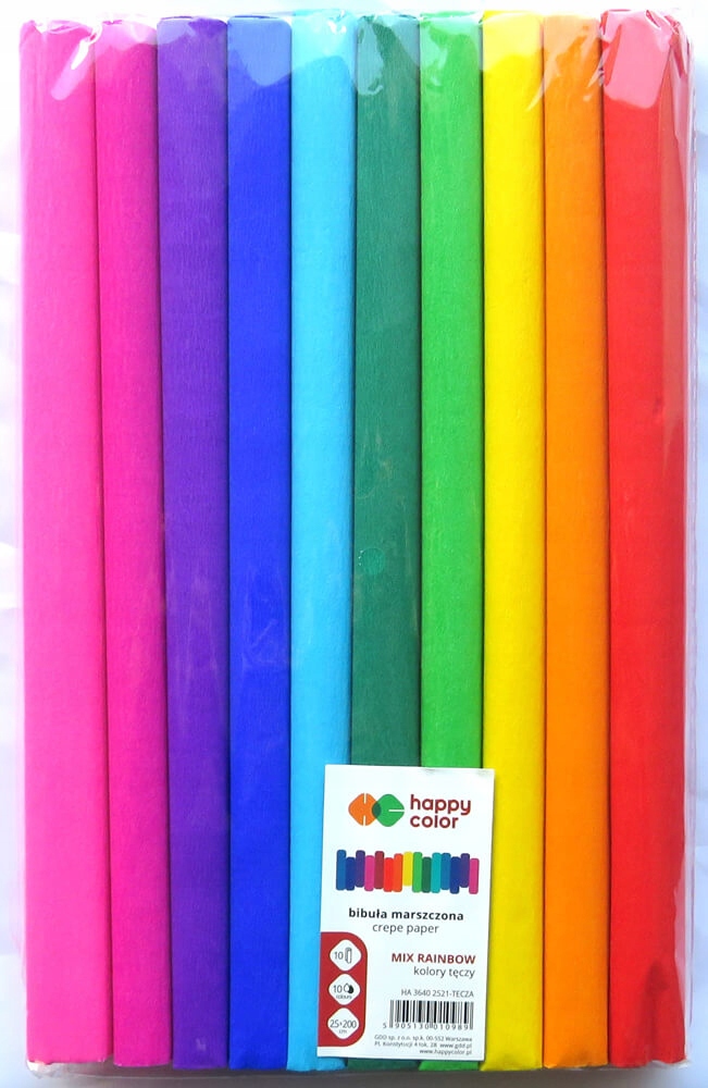 

Happy Color 10xbibuła marszczona krepina 25x200 cm