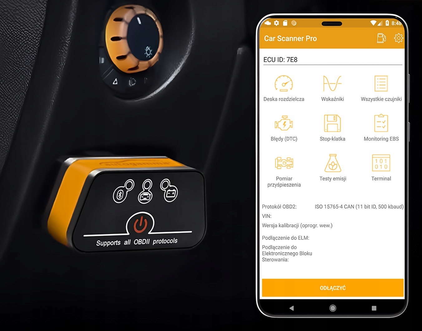Interfejs Diagnostyczny OBD2 ELM327 BT4.0 Bluetooth Android iOS Windows Zawiera baterie nie