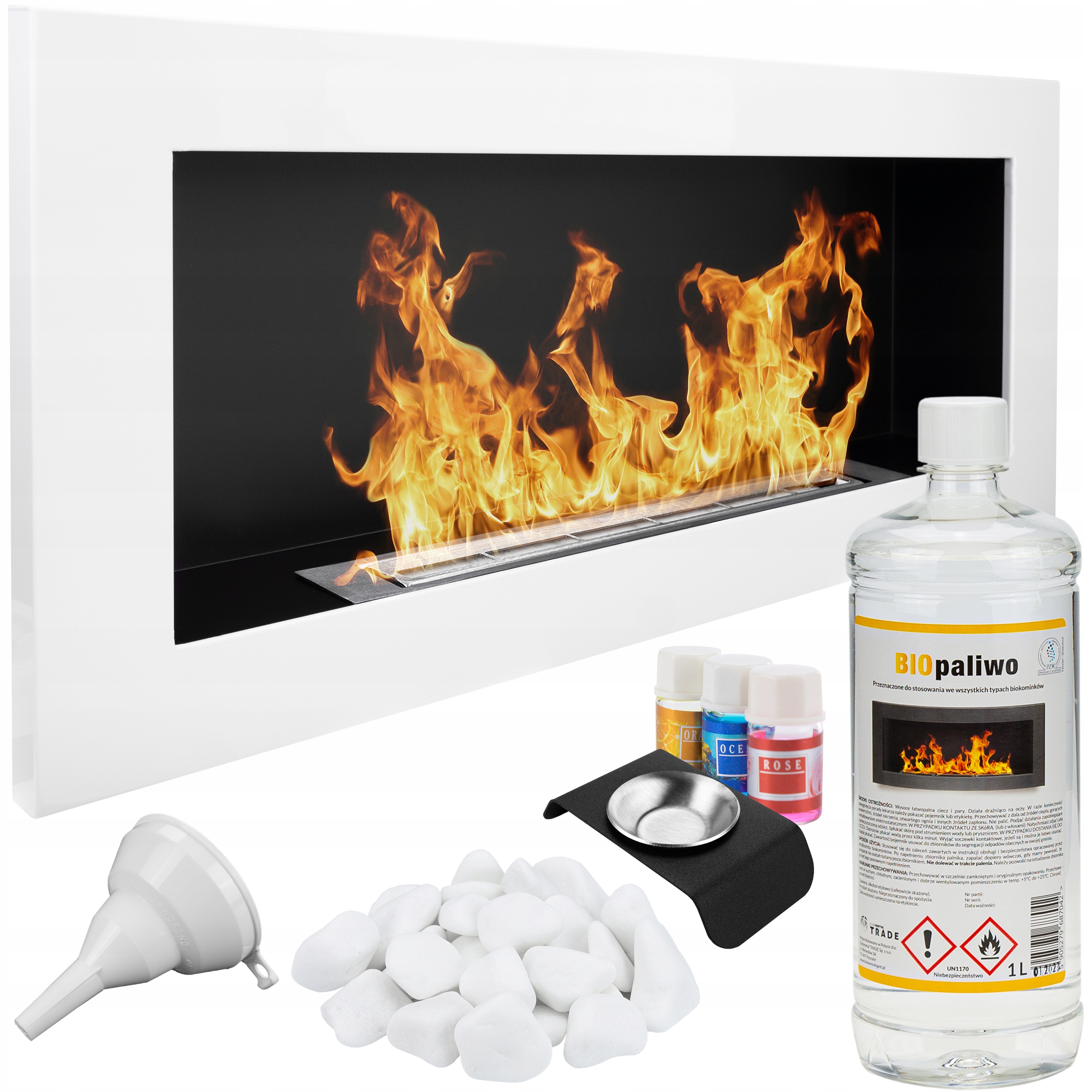 

Biokominek 900x400 Biały Połysk Płaski 12CM Gratis