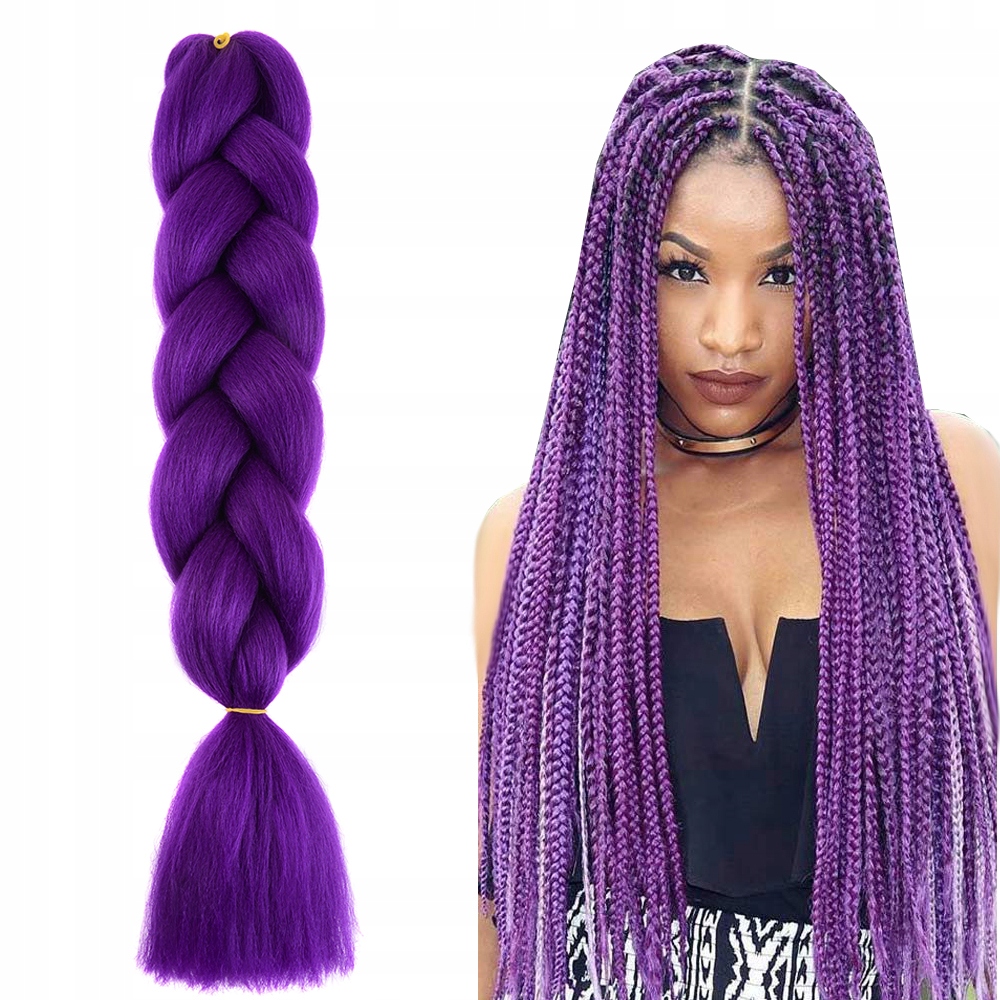 WŁOSY SYNTETYCZNE KOLOROWE WARKOCZE A35 FIOLET
