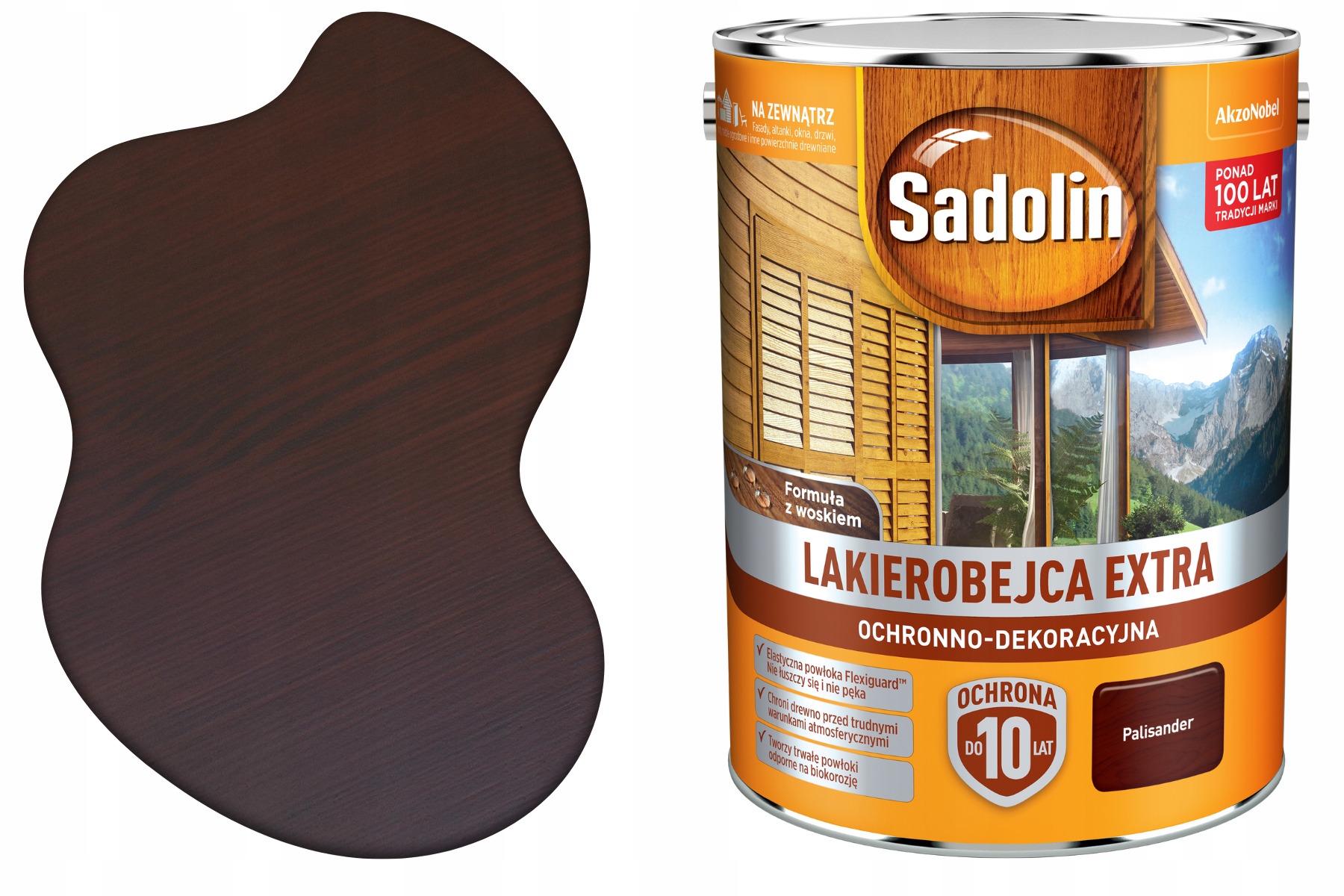 Sadolin Wydajna Lakierobejca Lazura Do Drewna Extra Palisander 5L