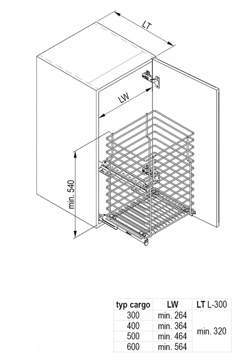 Rejs cargo na pranie 600 płytkie L-300 białe Producent Rejs