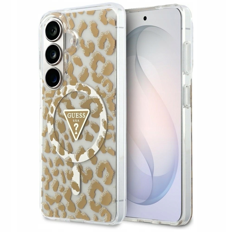 Guess IML Leopard Print Triangle MagSafe Pouzdro Samsung Galaxy S26