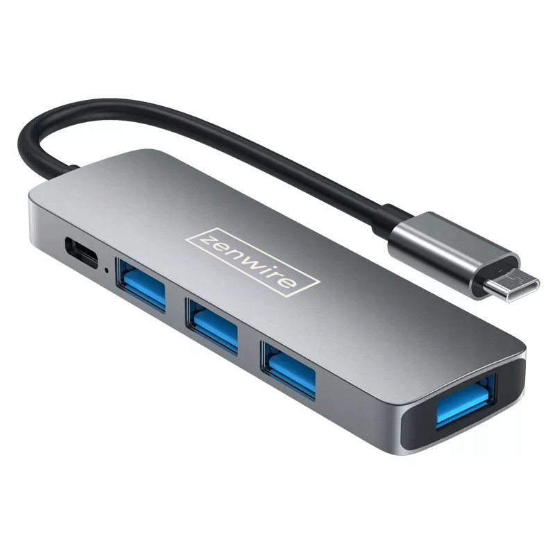 

Hub 4x Usb 3.0 Usb-c Rozgałęźnik Rozdzielacz 5w1