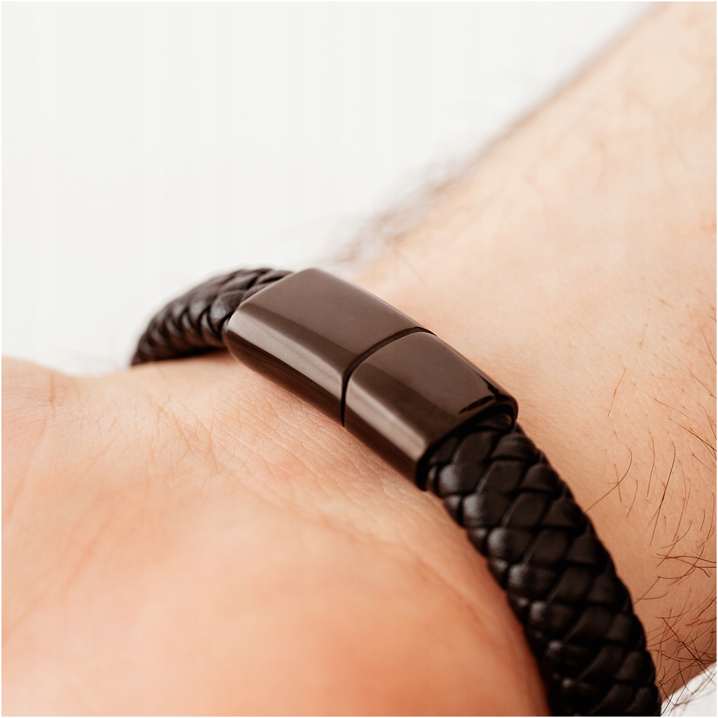 BLINGART PREZENT DLA TATY Bransoletka SKÓRA RODZINA MAGNES GRAWER GRATIS Długość całkowita 21.5 cm