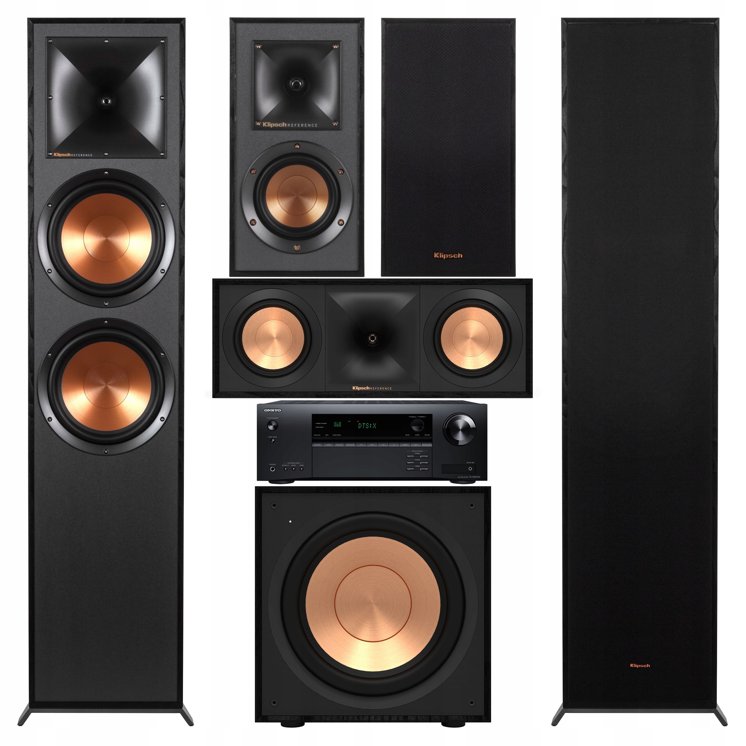 KINO DOMOWE 5.1 ONKYO TX-NR5100 + KLIPSCH R-820F + R-41M + R-50C + R-101SW