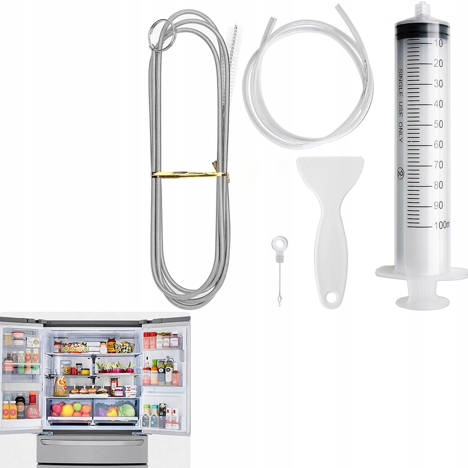 Levně Sada Na Čištění Ledničky, Flexibilní Nylonový Kartáč Na Odtokové Trubky