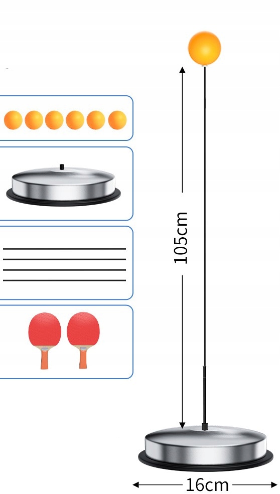 TRENER TENISA STOŁOWEGO PINPONG PODSTAWA STALOWA Marka Perfectlife