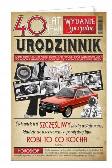 

Kartka Okolicznościowa Urodziny 40 U46