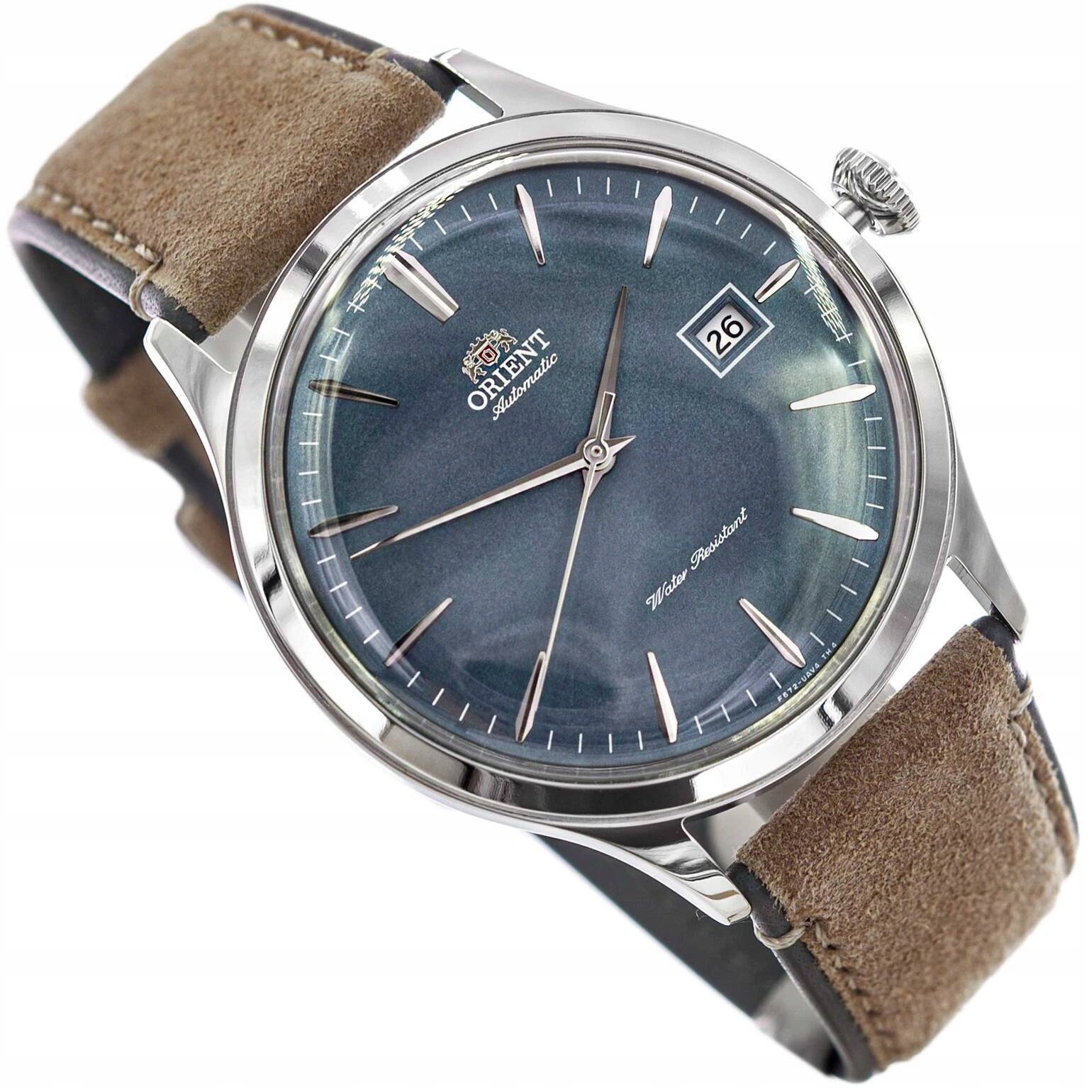 Pánské Hodinky Orient RA-AC0P03L30B Bambino Automatic Hnědé S Datovým Páskem