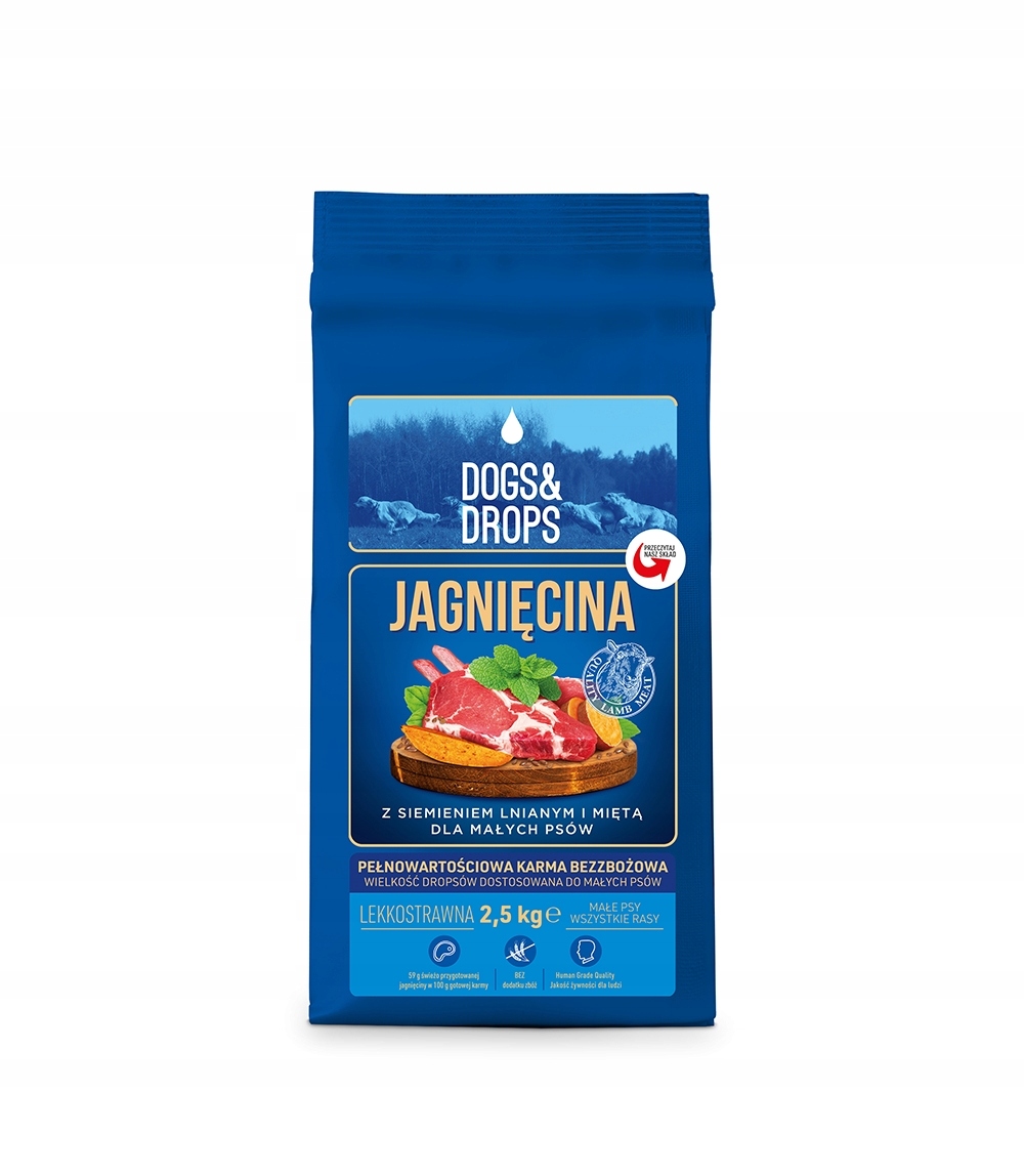 Dogs&Drops Jagnięcina karma sucha 2,5 kg mały granulat